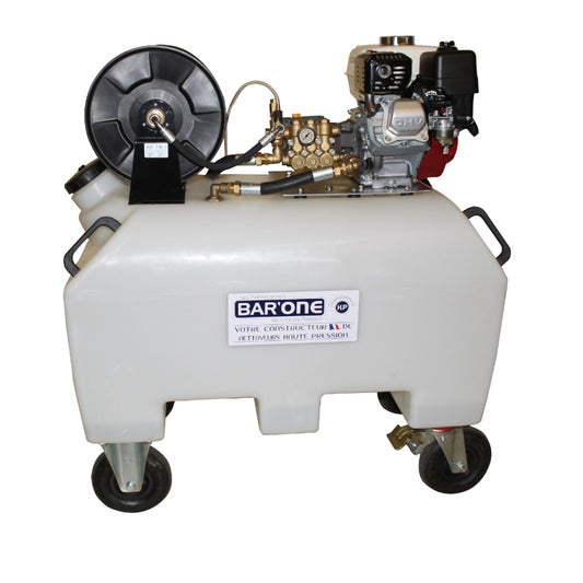 Groupe haute pression cuve mobile 230 BAR'ONE HP - cuve 230 litres avec enrouleur et moteur thermique